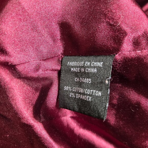 Y2K Lady Dutch Fitted Jacket Coat Size L Burgundy Corduroy Pink Knit Hooded - Picture 16 of 16